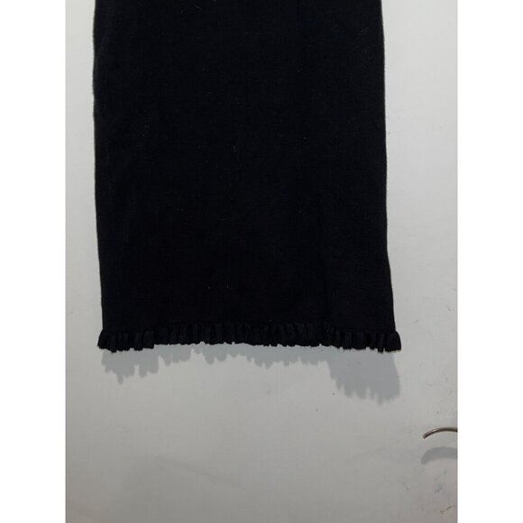 Saks Fifth Avenue Black Knit Skirt With Fringe Hem Women's Size 6 - Picture 3 of 11
